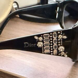Dior Black Sunglasses with Crystal Accent
